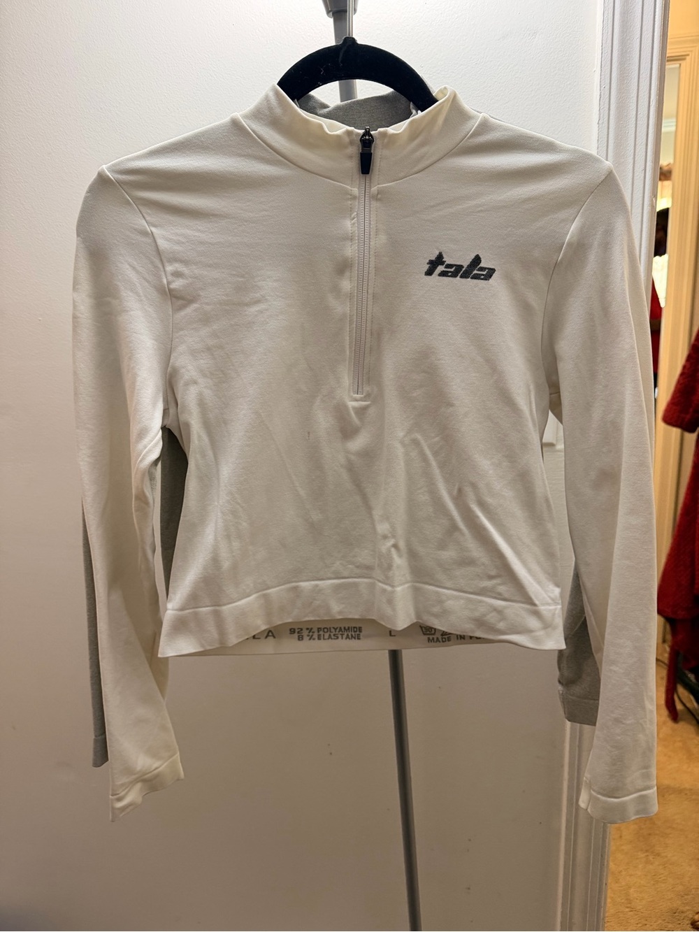 TALA Women’s White Half-Zip Long Sleeve Top